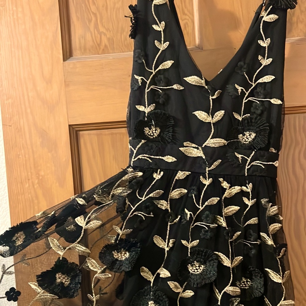 Floor length black formal dress